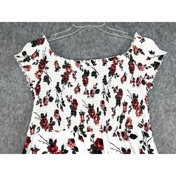 J for Justify Womens Floral Maxi Dress Smocked Size XL Sleeveless Asymmetrical - Picture 6 of 10